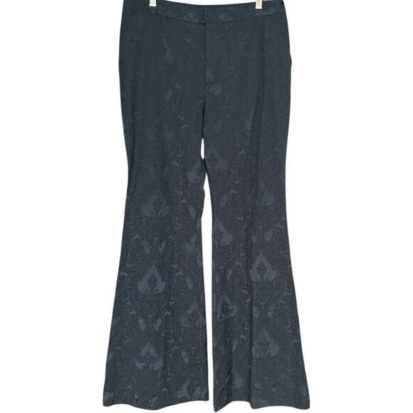 Anthropologie Flared Leg Lace Pants Women's 14 Navy Lightweight Classic NEW